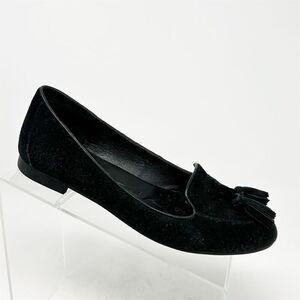 Born Women's Black Suede Tassel Loafers Floral Slip-On Casual Flats Size 7